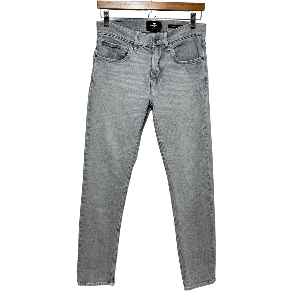 7 For All Mankind Slimmy Tapered Jeans Mens 31 (Fits 29x31) Denim Stretch Casual